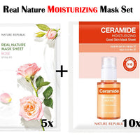 [5+10] Moisturizing Mask Set (Real Nature Rose 5 + Good Skin Ceramide 10)
