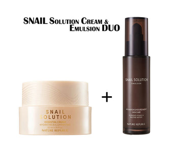 [IMPROVING SKIN COMPLEXION & ELASTICITY] SNAIL SOLUTION ESSENTIAL CREAM & EMULSION DUO