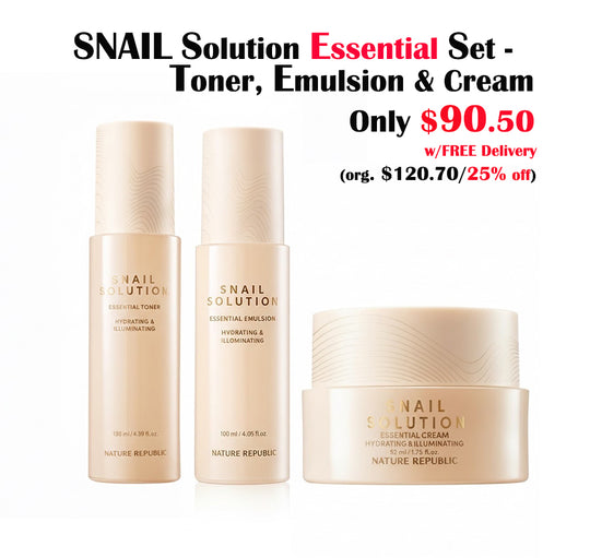SNAIL SOLUTION ESSENTIAL SET ( Snail Solution Essential Toner , Emulsion & Cream )