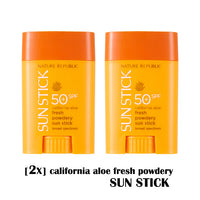 [2X] California Aloe Fresh Powdery Sun Stick Broad Spectrum SPF50+