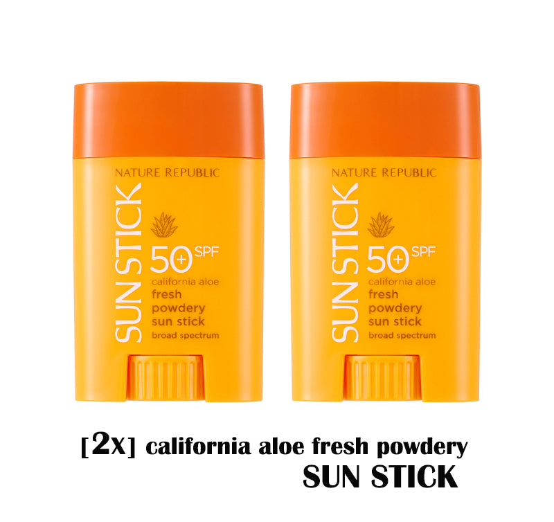 [2X] California Aloe Fresh Powdery Sun Stick Broad Spectrum SPF50+