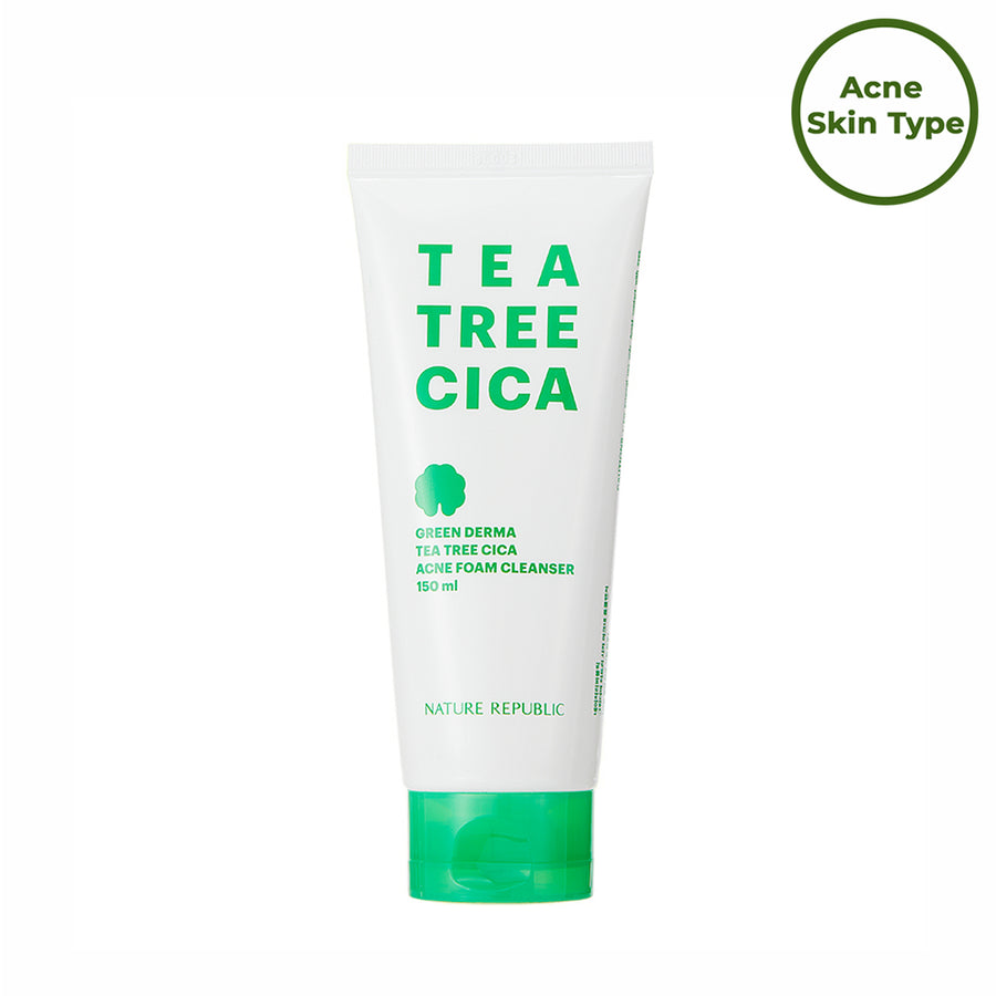 [BHA/PHA] Green Derma Tea Tree Cica Trio 3 - Foam Cleanser, Big Toner 500ml & Clear Emulsion