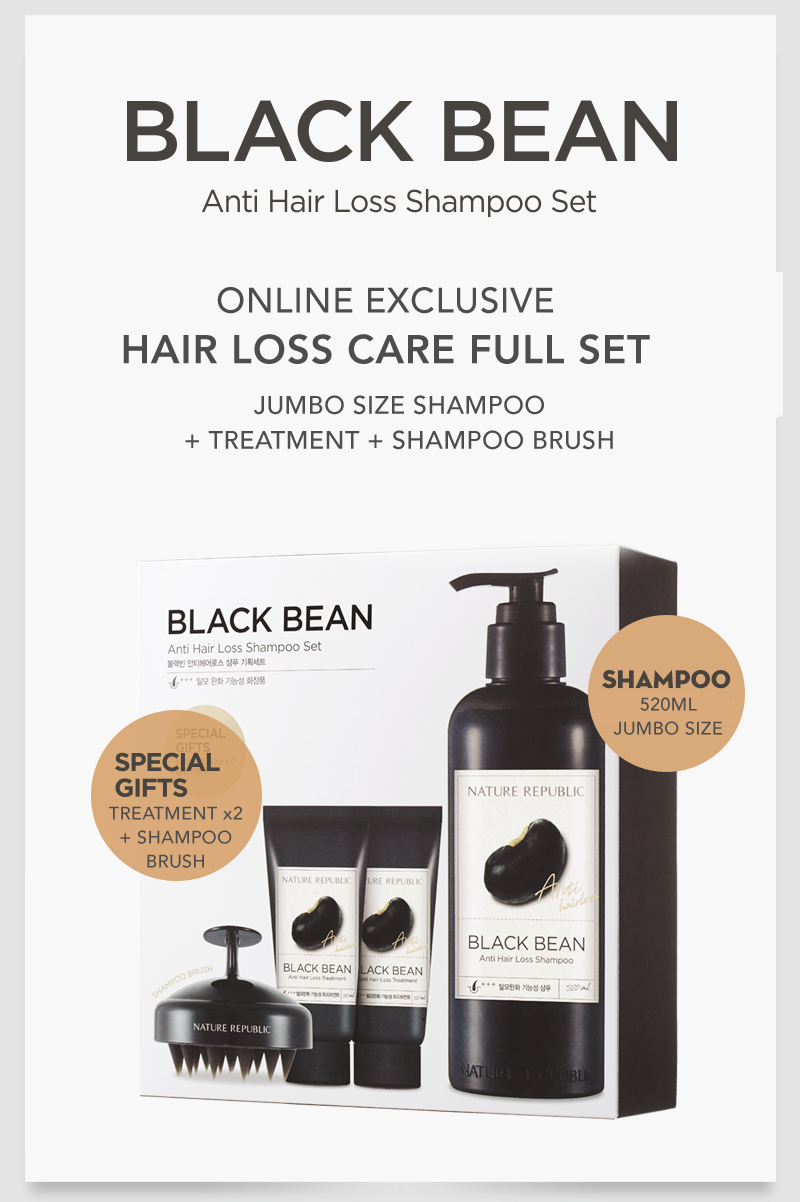Black Bean Anti Hair Loss Total Care Special Set  (1x Shampoo Set, 2x Treatment & 1x Root tonic)