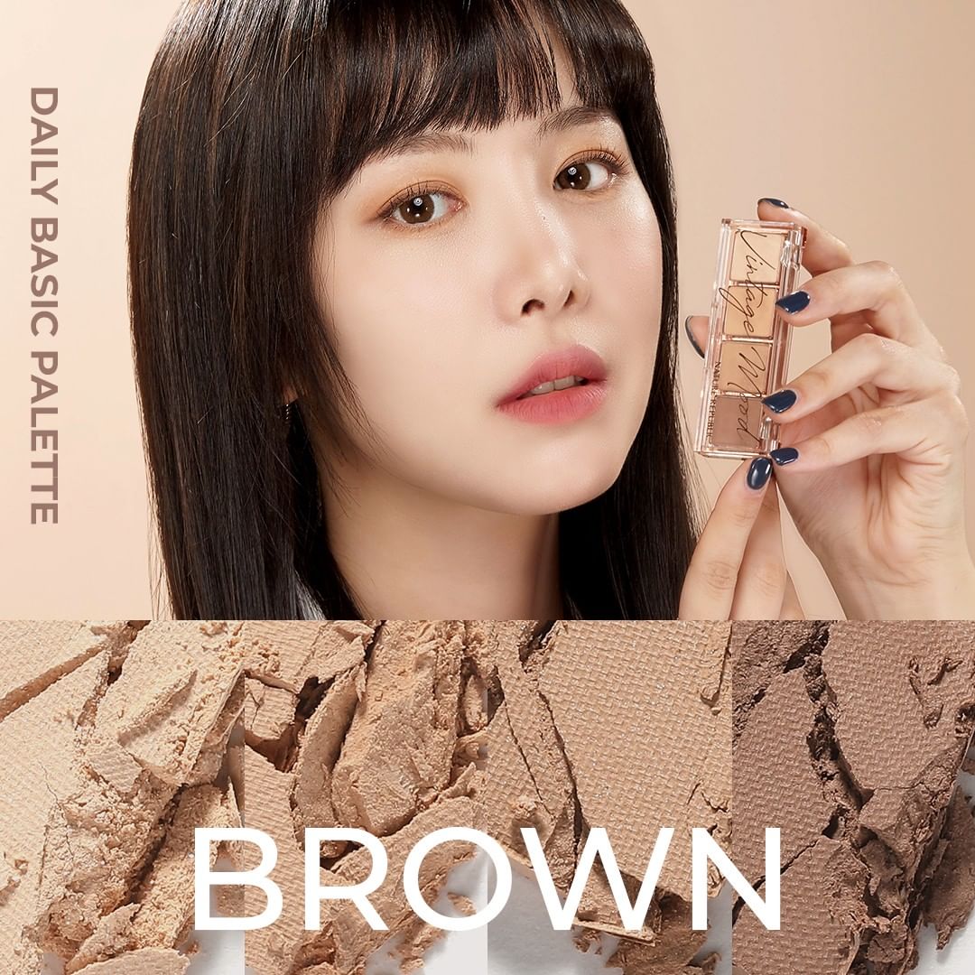 Daily Basic Palette 01 Brown (w/ FREE 4x Rubycell Sponge Tip)
