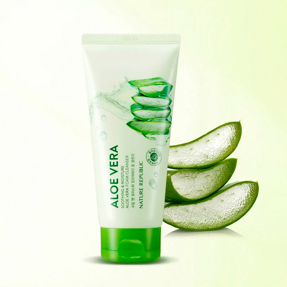Soothing & Moisture Aloe Vera Cleansing Gel Cream & Foam Cleanser