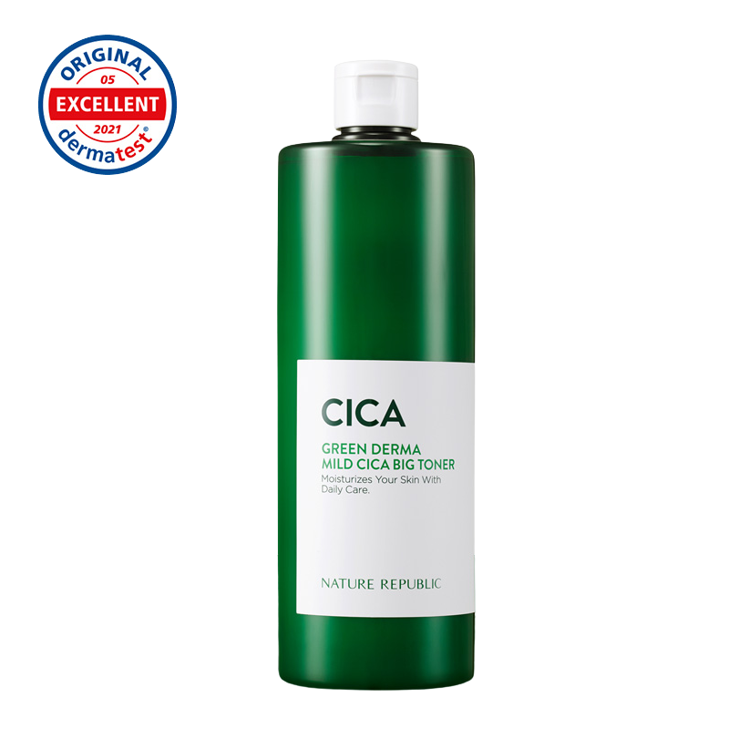 Green Derma Mild Cica Big Toner (w/ FREE Natural Mild Cotton Wipe 80 pcs)