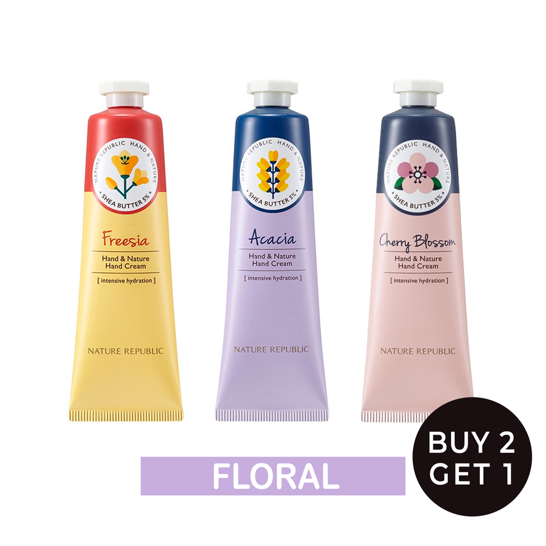 [Floral] Hand & Nature Hand Cream - Freesia, Acacia & Cherry Blossom