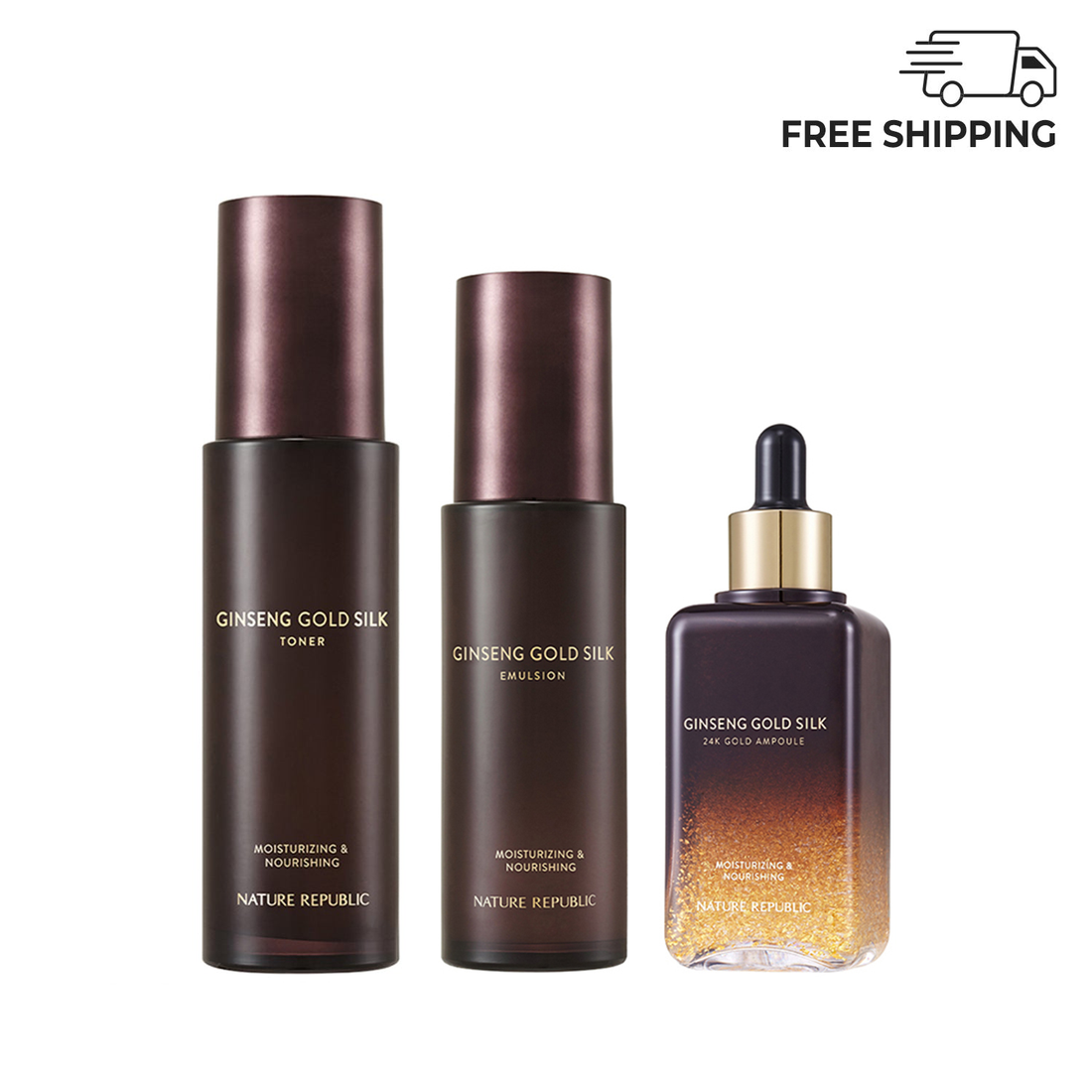 [THE BEGINNING OF A GOLDEN MIRACLE] Ginseng Gold Silk Toner, 24K Gold Ampoule & Emulsion