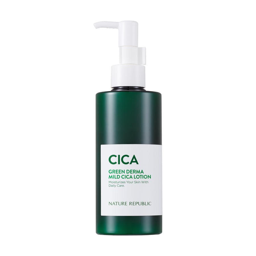 Green Derma Mild Cica 4pcs Set - Cream with Big Toner Set, Lotion, Sun Cream SPF50+ & Serum Cover Cushion SPF50+