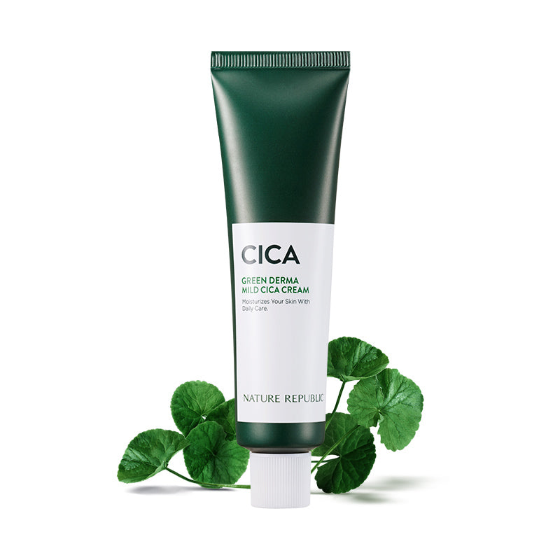 Green Derma Mild Cica 4pcs Set - Cream with Big Toner Set, Lotion, Sun Cream SPF50+ & Serum Cover Cushion SPF50+