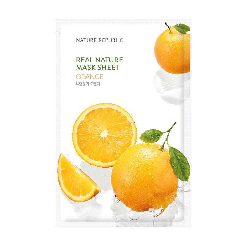 [10+10] Real Nature Brightening Mask Sheet Set (Orange 10 + Rose 10)