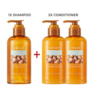[B2G1] Argan Essential Deep Care Conditioner Set (Shampoo & 2x Conditioner)