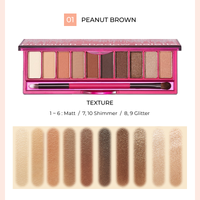 Protouch Shadow Palette 01 Peanut Brown (w/ FREE Hand Mirror)