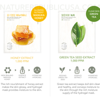 [15x] Hydrogel Brightening - Glossy - Soothing Mask Sheet Set (Manuka Honey 5 + Kakadu Plum 5 + Aloe 5)