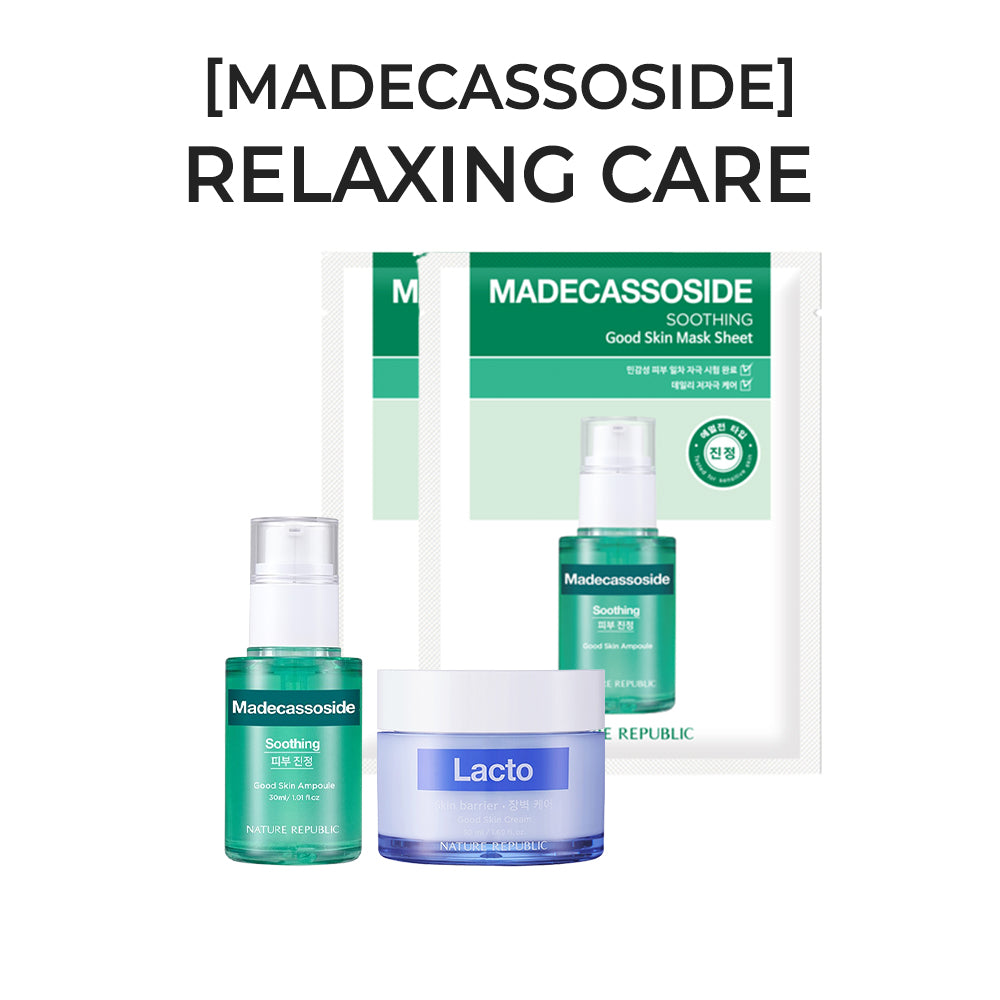 [MADECASSOSIDE] Good Skin Relaxing Care - Madecassoside Ampoule, Lacto Cream, 2x Madecassoside Mask Sheet
