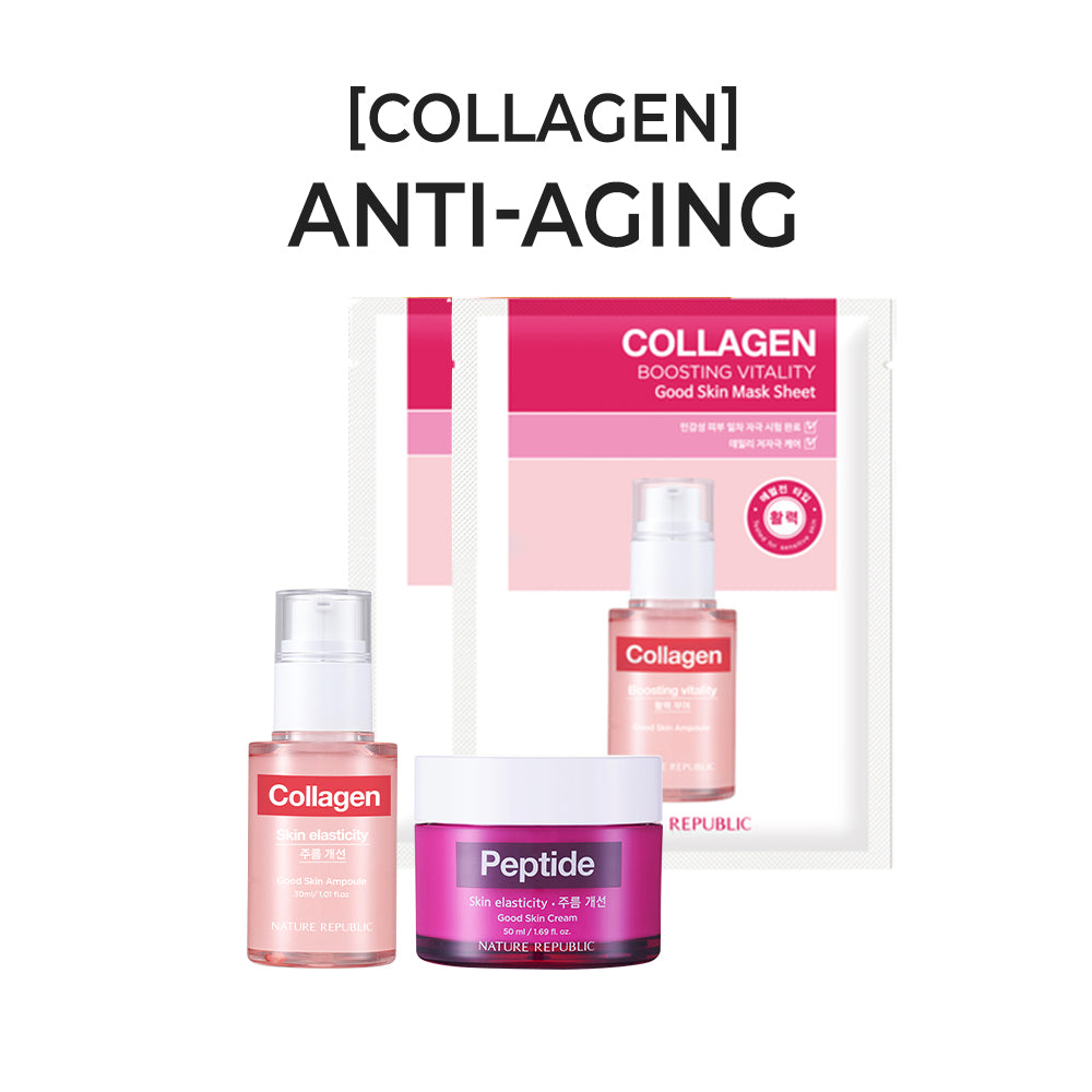 [COLLAGEN] Good Skin Skin Elasticity - Collagen Ampoule, Peptide Cream, 2x Collagen Mask Sheet