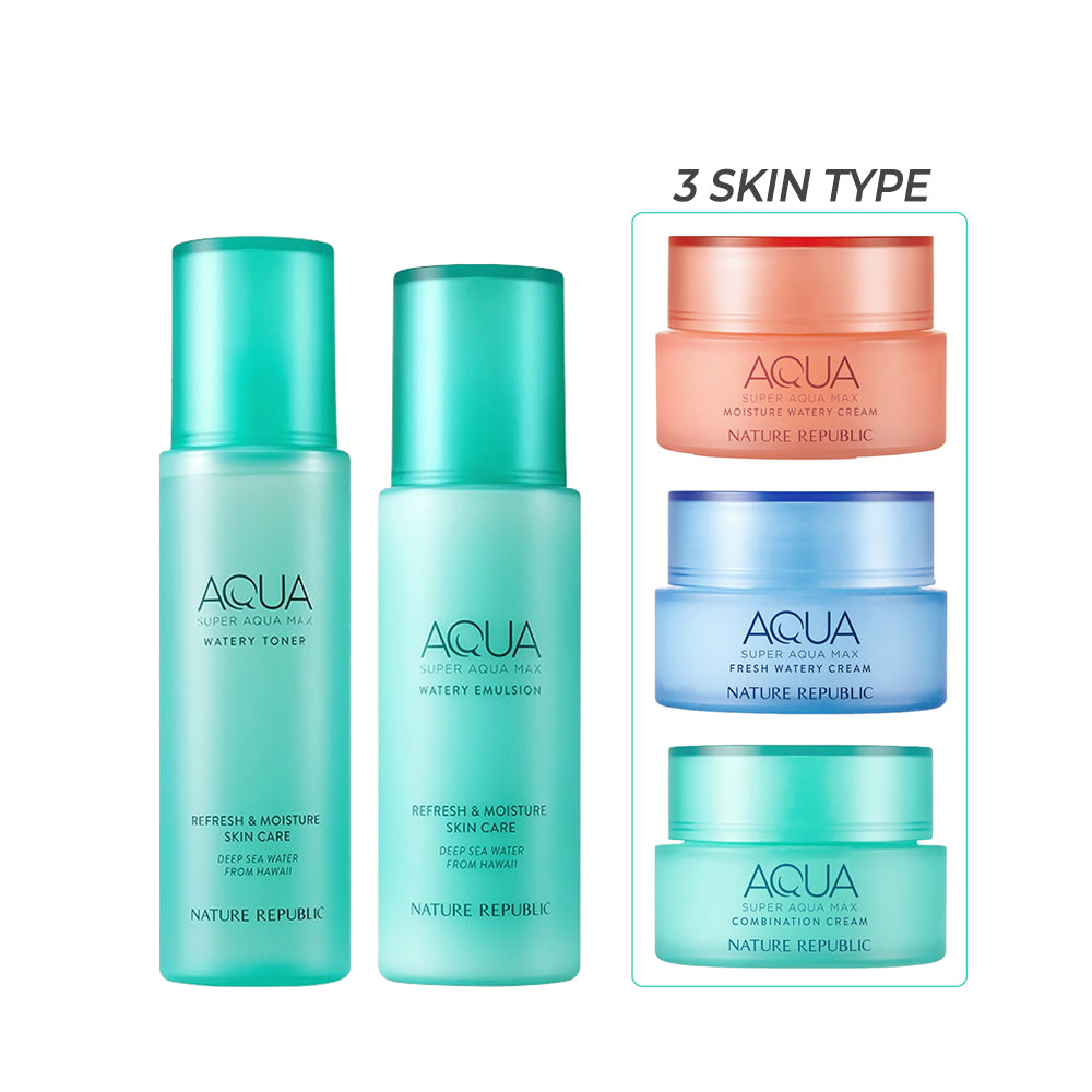 Super Aqua Max Set (Toner, Emulsion & Choose Your Watery Cream)