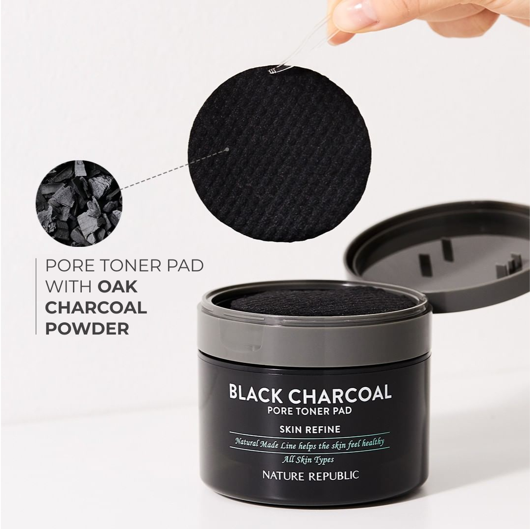 [BOGO50] [Pore Care] Natural Made Black Charcoal Pore Toner Pad