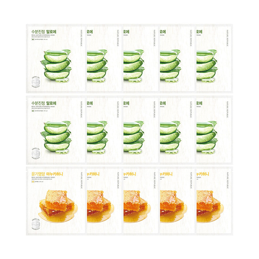 [10+5] Hydrogel Aloe Mask Sheet 10 & Choose Hydrogel Mask Sheet 5