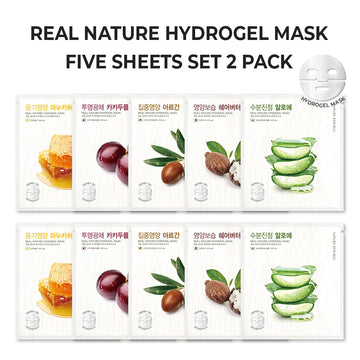 [10x] Real Nature Hydrogel Mask Sheet Variety Set