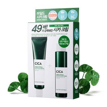 Green Derma Mild Cica Cream With Big Toner Special Set
