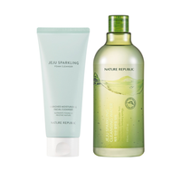 Jeju Sparkling Cleansing Duo (Jeju Sparkling Foam Cleanser, Cleansing Water)