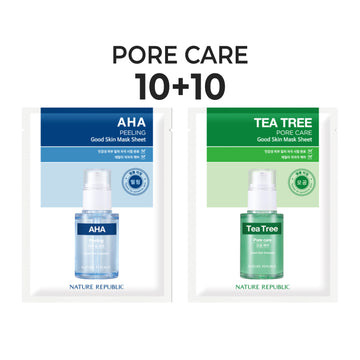 [10+10] Good Skin Pore Care Mask Sheets (AHA 10 + Tea Tree 10)