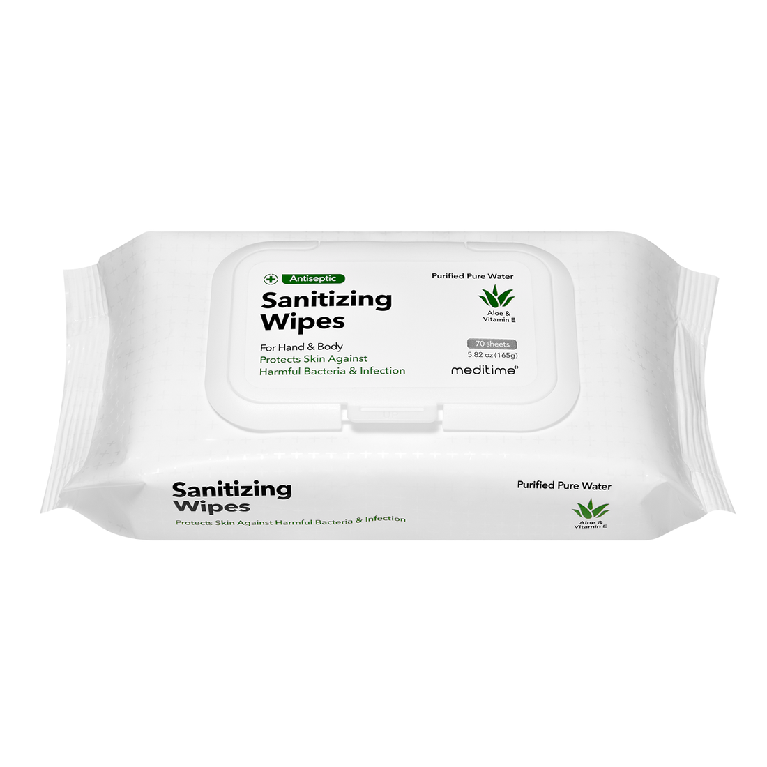 Aloe Antiseptic Sanitizing Wipes - 70 Sheets