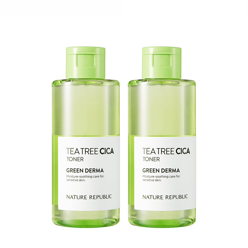 [2x] [PHA] Green Derma Tea Tree Cica Toner 150ml (w/ FREE Natural Mild Cotton Wipe 80 pcs)